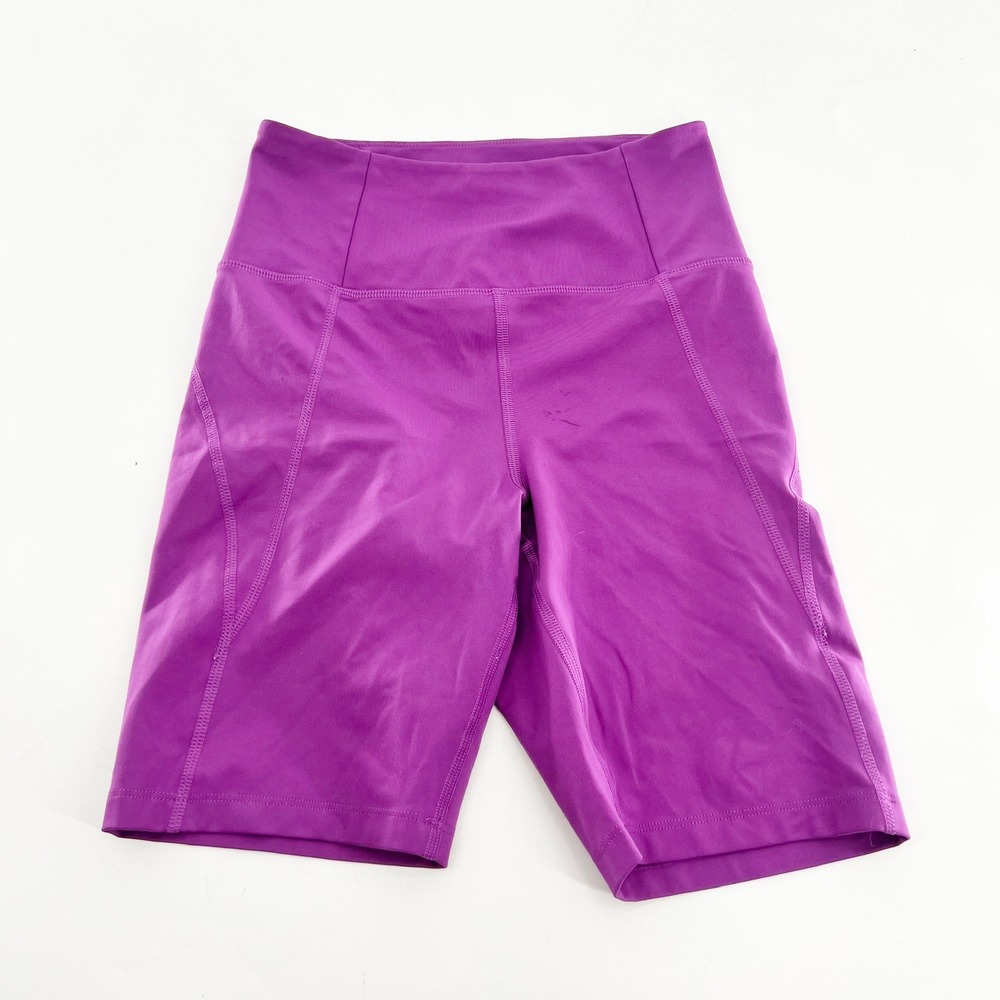 Girlfriend Collective Womens Purple High Rise Bike Shorts Recycled #4011 Size S - Picture 2 of 5